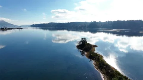 Sun reflected on water through tree on island Pt 2 of 3 - 4K Video stock 227254286