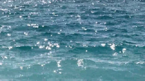 Sun reflecting on mediterranean sea Video stock 69168853