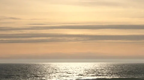 Sun Reflecting on Ocean Horizon Video stock 39757163