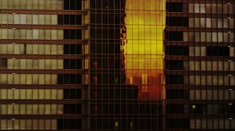 Sun reflecting from Office Building Video stock 56150697