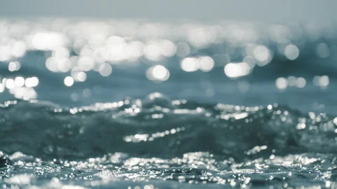Sun reflection in beautiful waves Video stock 263806745