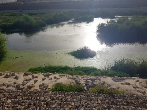 Sun reflection in the canyon Stock Photos