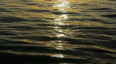 Sun Reflection, Dark Water, Slow Motion Stock Footage 38784220
