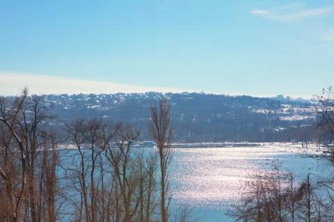 Sun reflection in the lake Stock Photos