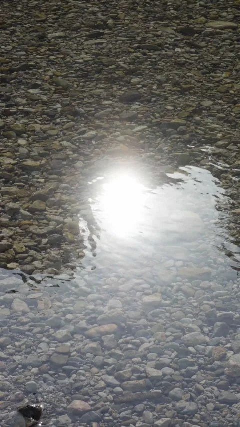 Sun Reflection on a Riverbed Stock Footage 316745704