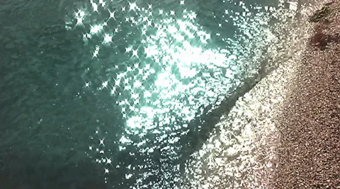 Sun Reflection on the Sea &amp; Waves Stock Footage 36137498