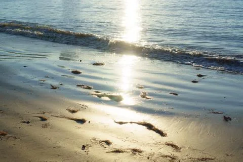 Sun reflection at seaside Stock Photos
