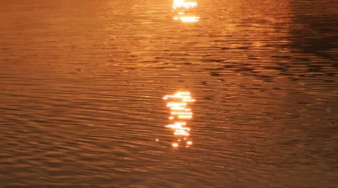 Sun reflection in water surface, tranquil scene Stock Footage 22720642