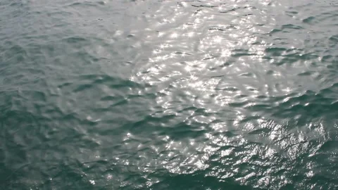 Sun reflections on the deep sea, sunset time Stock Footage 135441517