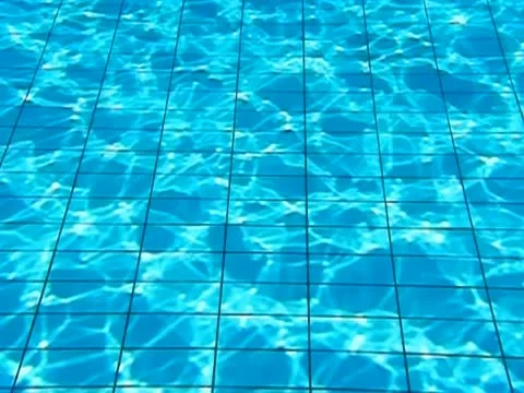Sun reflections on pool tiles. Stock Footage 12030761