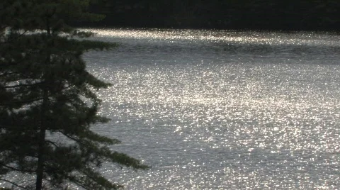 Sun Reflections on the Surface of Go Home Lake 動画素材 617367