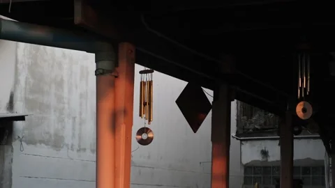 Sun reflects from a CD disk dream catcher Stock Footage 207402432