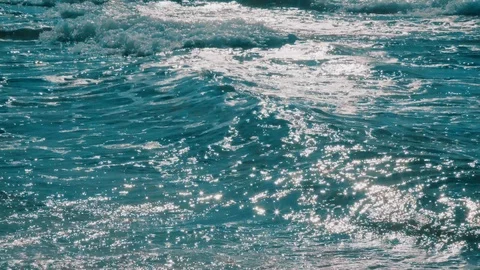 Sun Reflects on the Sea Waves Stock-Footage 124590841