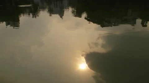 Sun Reflects in Water Stock Footage 7136623