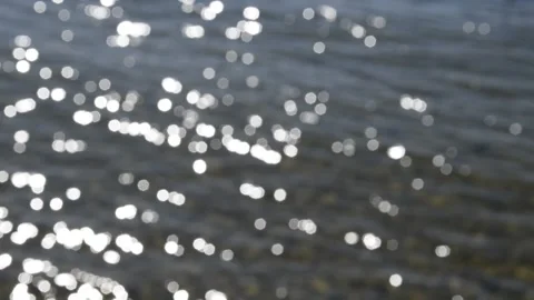 The sun reflects off the waves, creating a bokeh effect. Video stock 287710619