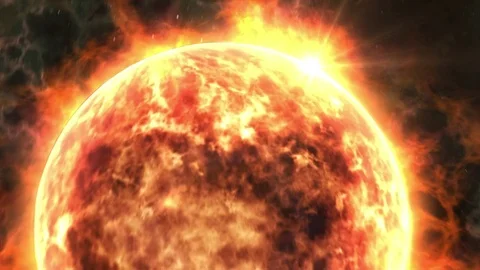 The Sun Reveal in Space Stock Footage 85059934