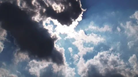 Sun reveals through clouds Stock Footage 8509972