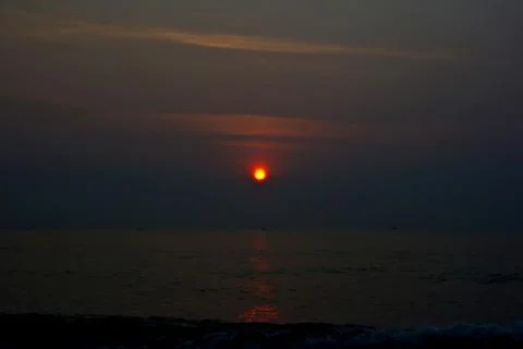 Sun rise on the beach 5 스톡 사진