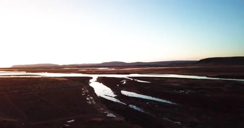 Sun rise on a bridge in Iceland Stock Footage 241511233