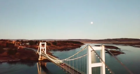 Sun rise on a bridge in Iceland Stock Footage 241511235