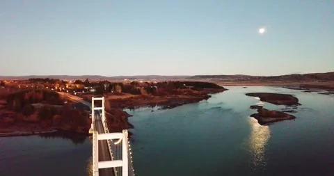 Sun rise on a bridge in Iceland Stock Footage 241511255