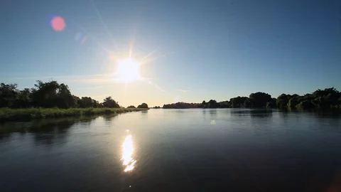 Sun rise Browse fast in River at Pantanal 2 Video stock 70160117
