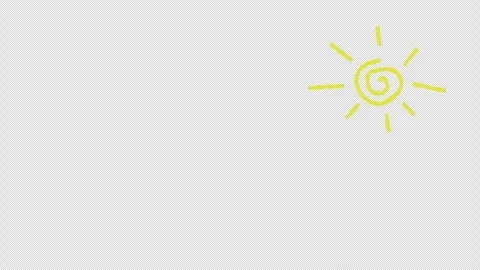Sun rise cartoon with time laps effect in alpha channel Stock Footage 313347801