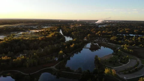 A sun rise over the forest Stock Footage 137686127