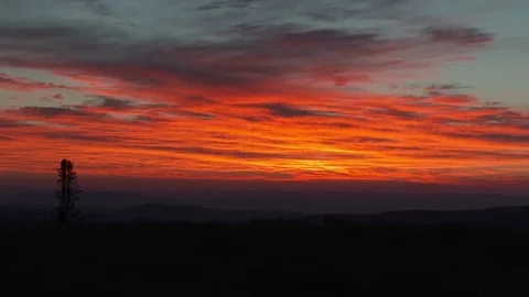 Sun rise from on top of the mountains Stock Footage 81866215