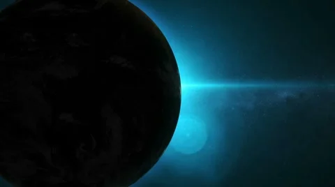 Sun Rise. View from Space. Blue Stock Footage 10709791