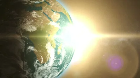 Sun Rise. View from Space Stock Footage 10709790