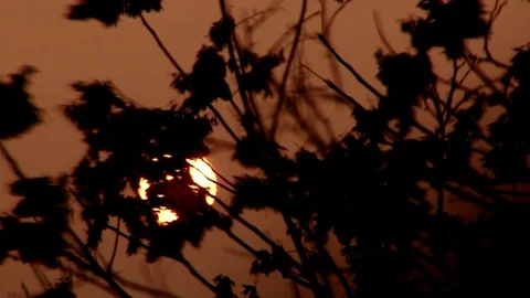 The sun rises and disappears in the clouds Stock Footage 70870965