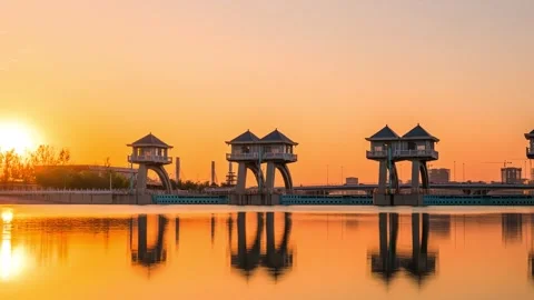 The sun rises and sets, and time passes Stock Footage 302079669