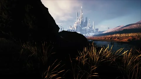 The sun rises in the city of the future 스톡 동영상 169598037