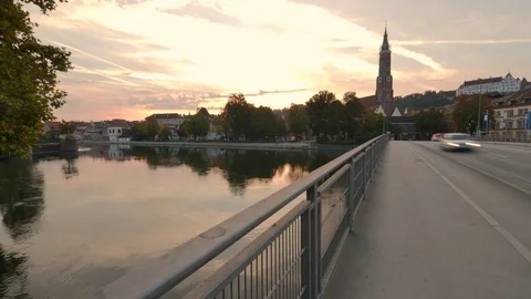 The sun rises in this Landshut, Germany time lapse Stock Footage 70793688