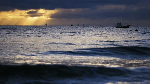 Sun Rises in the Ocean - Peroba Beach - Ceará Brazil Video stock 151987410