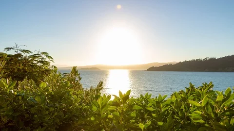 Sun Rises Over Ocean In New Zealand Time Lapse Vídeo Stock 89121632