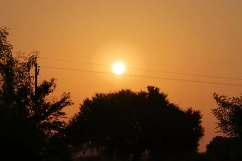 The sun rises in rural countries Stock Photos