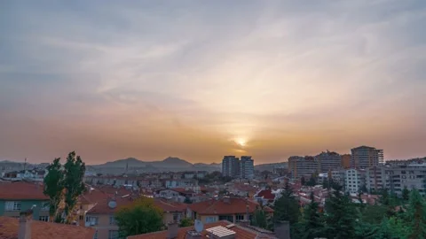 Sun rises under building. Downtown sunrise Stock Footage 132014765