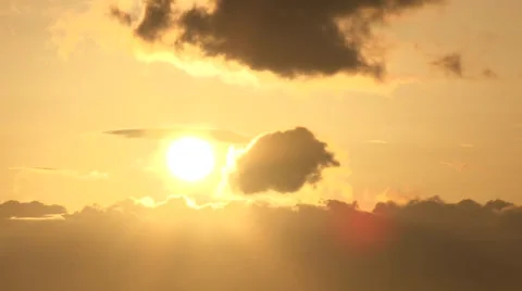 Sun Rising Above Clouds Time Lapse Stock Footage 38086123
