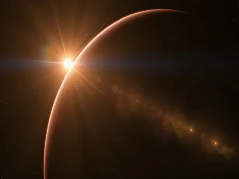 Sun rising above Mars Stock Footage 74114440