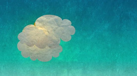 Sun rising behind the clouds with paper texture Video stock 44903836