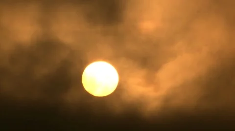Sun Rising Dark Clouds Stock Footage 8569068