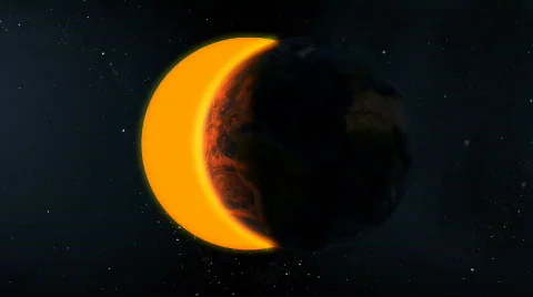  a sun rising from the earth, eclipse,  hd Stock Footage 630982