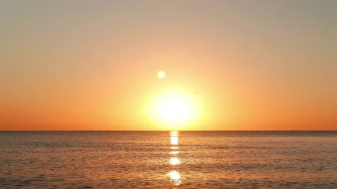 Sun Rising on the Golden Colored Sky Stock Footage 75066045