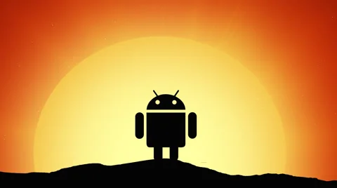 Sun Rising Over Android Stock Footage 41669112