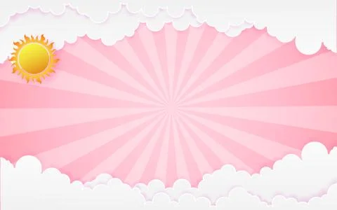 Sun rising over the cloud on abstract background.paper Illustrazione stock