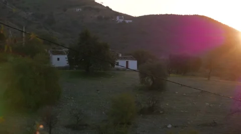 Sun rising over the landscape Stock Footage 49678956