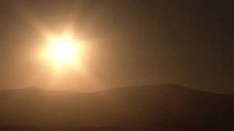Sun Rising Over Mountainous Landscape Stock Footage 67814115