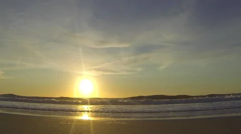 Sun Rising Over the Ocean Stock Footage 58784334